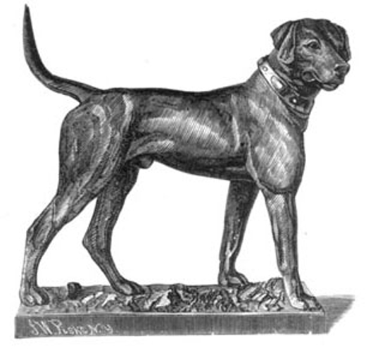 Zinc Dog Engraving From J. W. Fiske Catalog