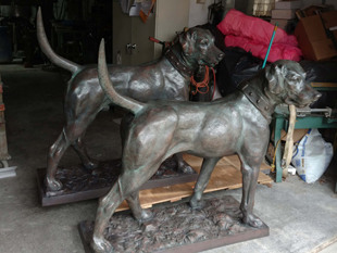 Masterworks Studios Restored Zinc Dog Pair