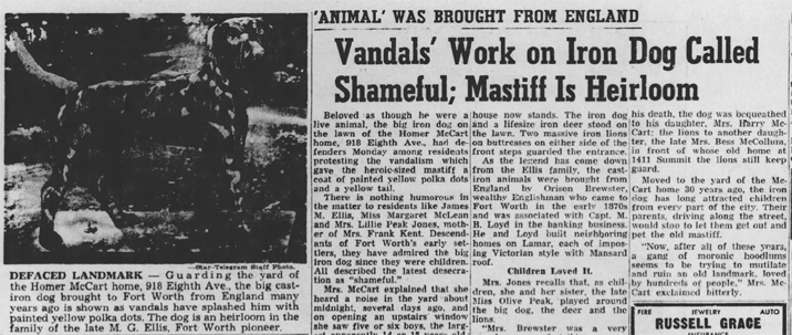 Vandalized Dog Newspaper Article